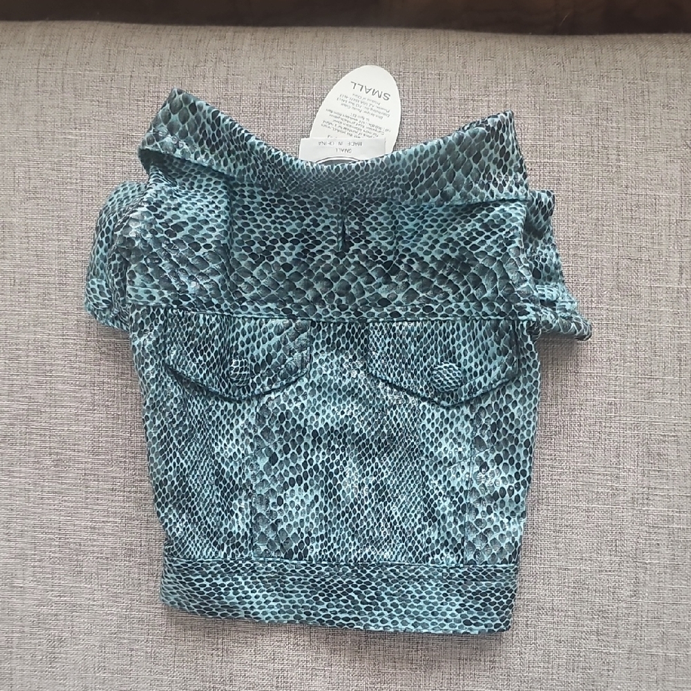 Stylish Blue Snake Print Women's Top